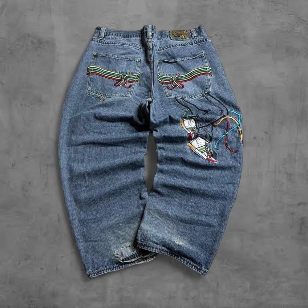 COOGI Y2K Embroidered Baggy Jeans Denim Grunge Vintage Grail Size 44